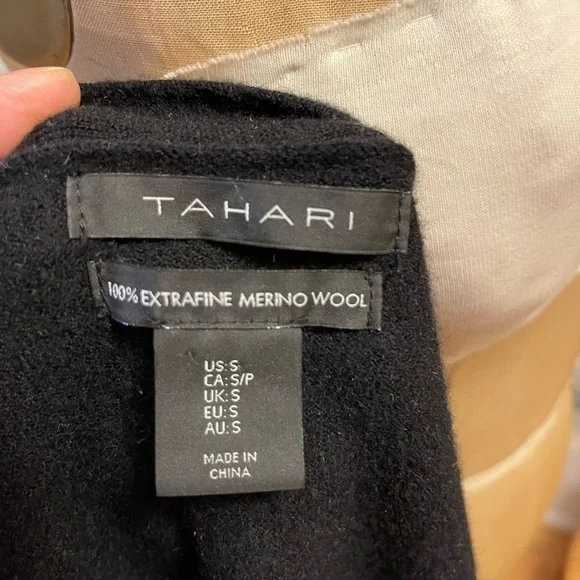 Tahari | Mid-Thigh Length Open Front Cardigan - Picture 5 of 7